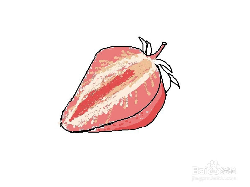 草莓切开的简笔画图片