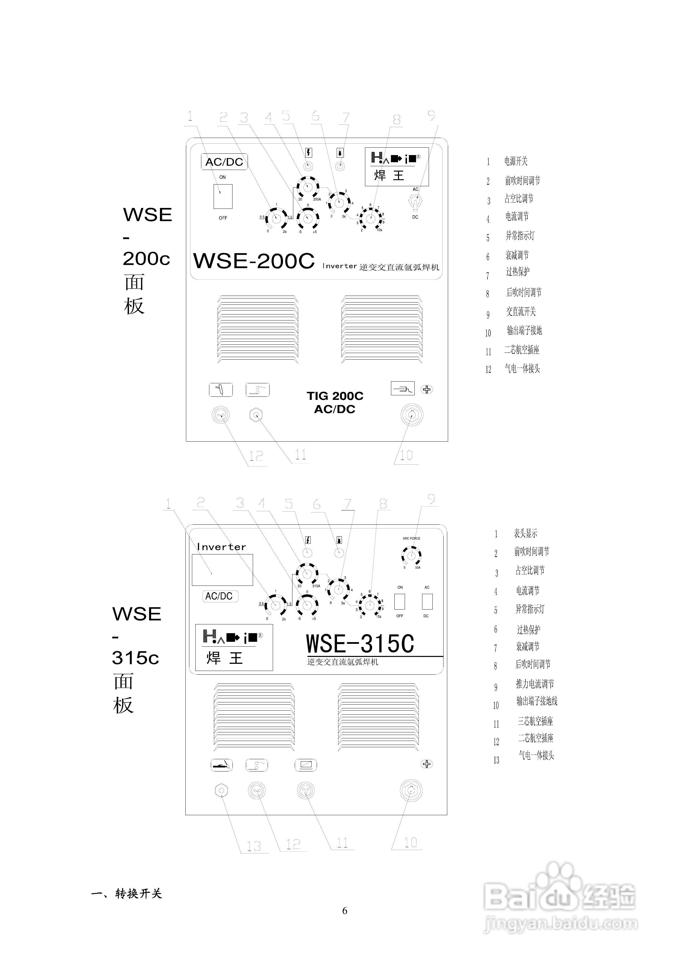焊王WSE315交/直流氩弧焊机使用说明书:[1]