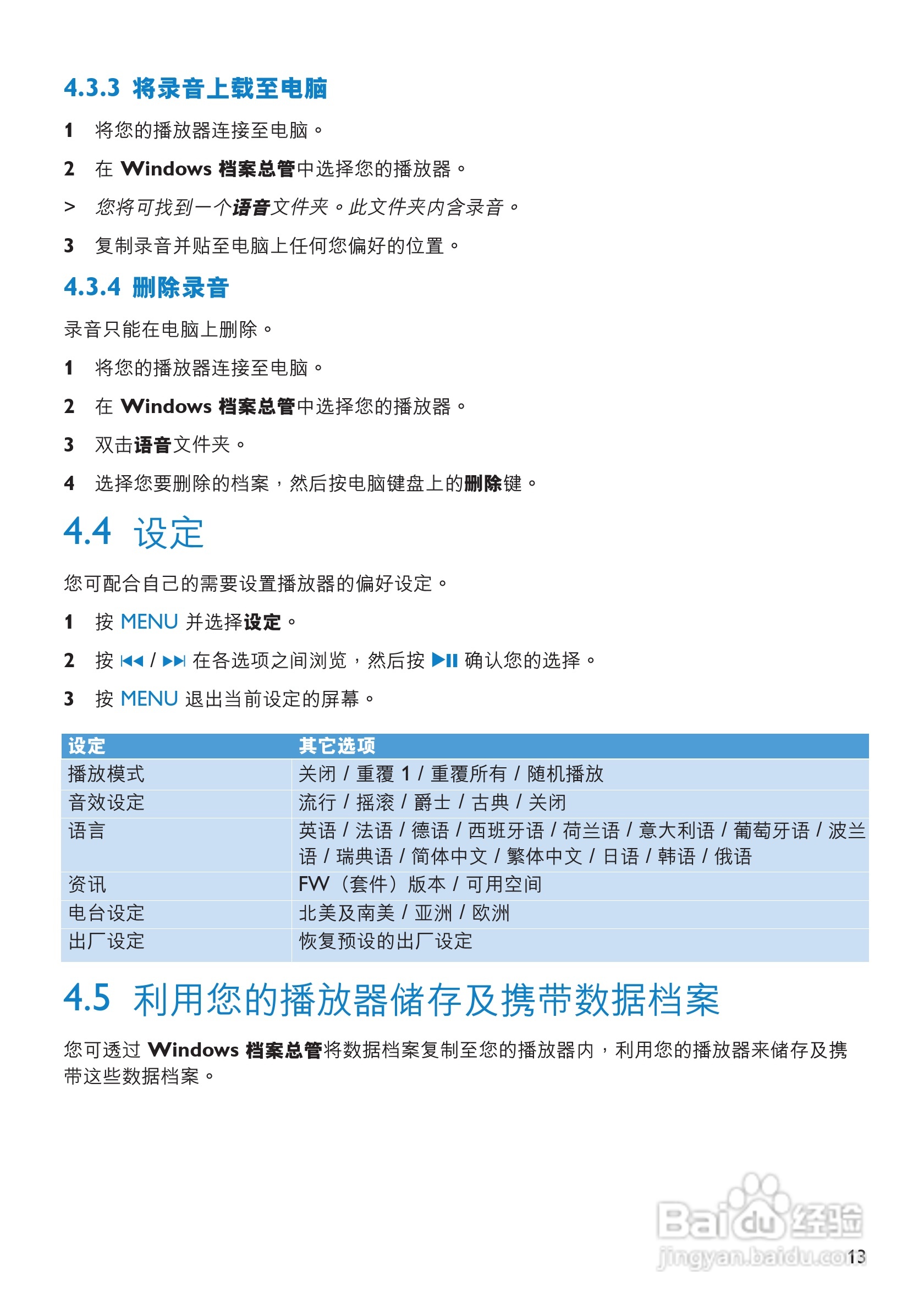 飞利浦 SA2225播放器使用手:[2]