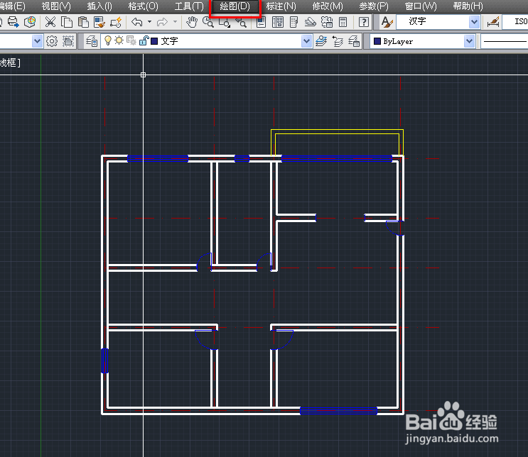cad在建筑平面图上标注单行文字