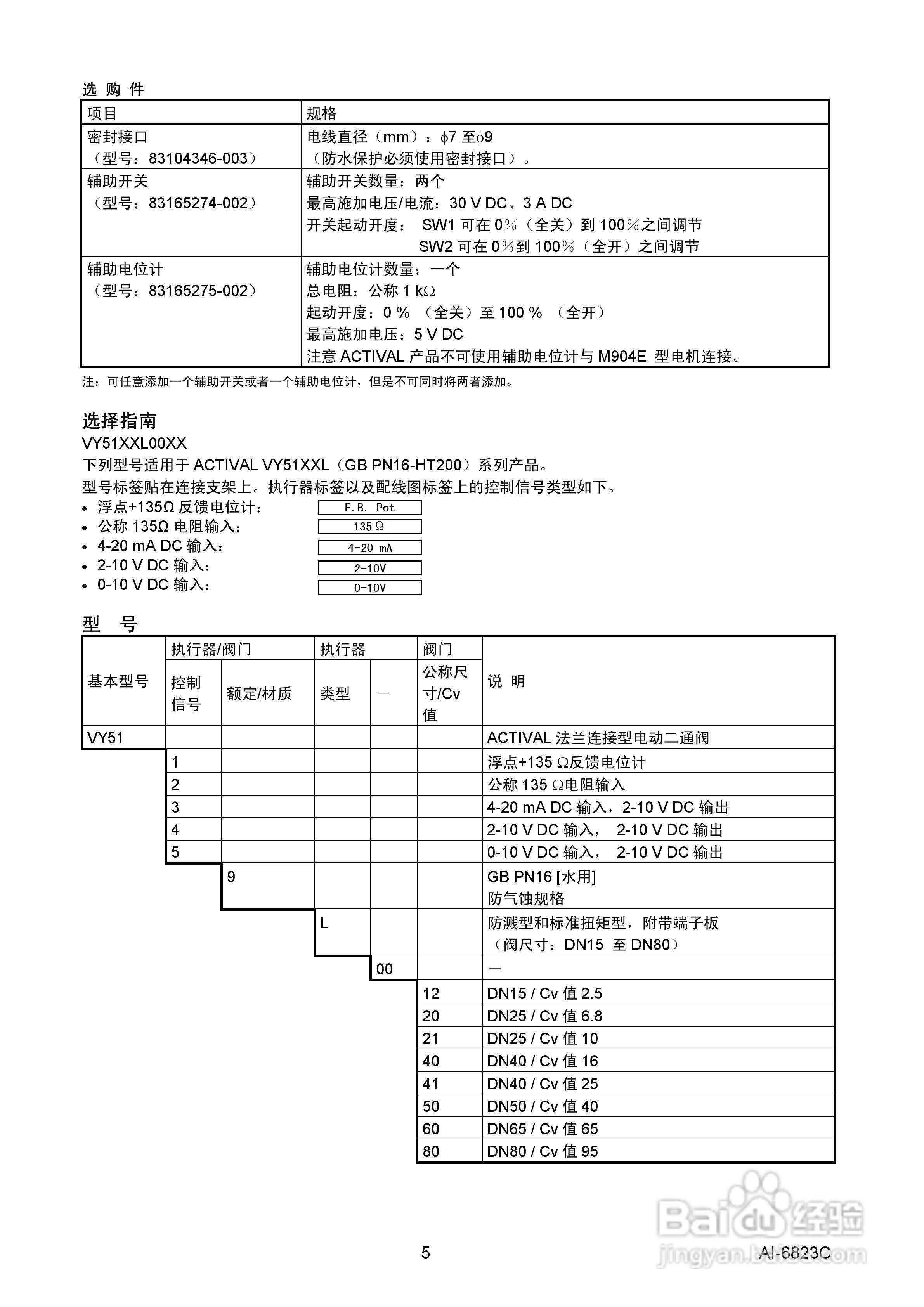 ACTIVAL AI-6823C法兰连结型电动二通阀说明书:[1]