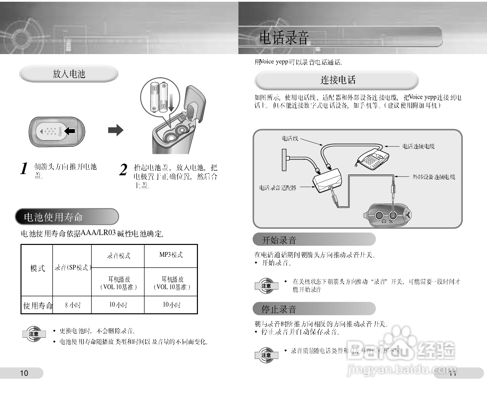 三星VYH-350 MP3播放器使用说明书:[1]