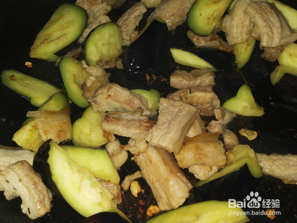 茄子豆瓣炒肉片