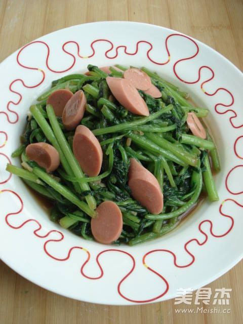 蒜末茼蒿炒火腿