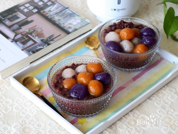 如何在家自制三色芋圆