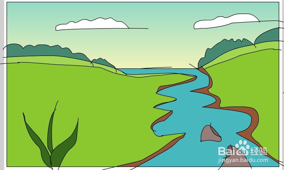 flash如何绘制一条溪流