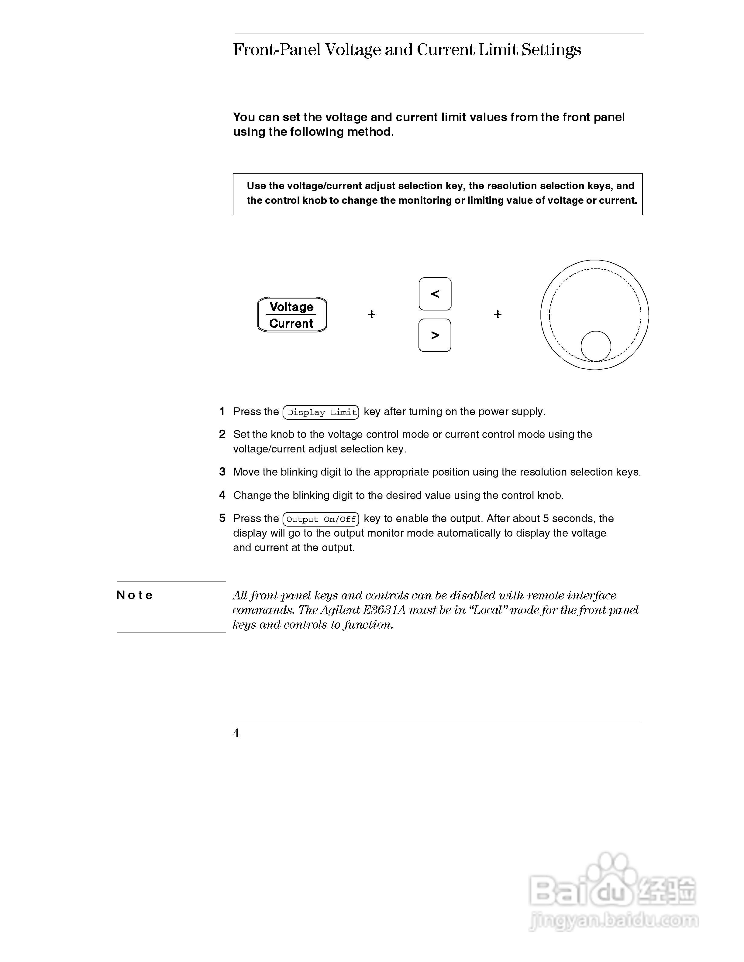 E3631A型80W三输出电源供应器操作手册:[1]