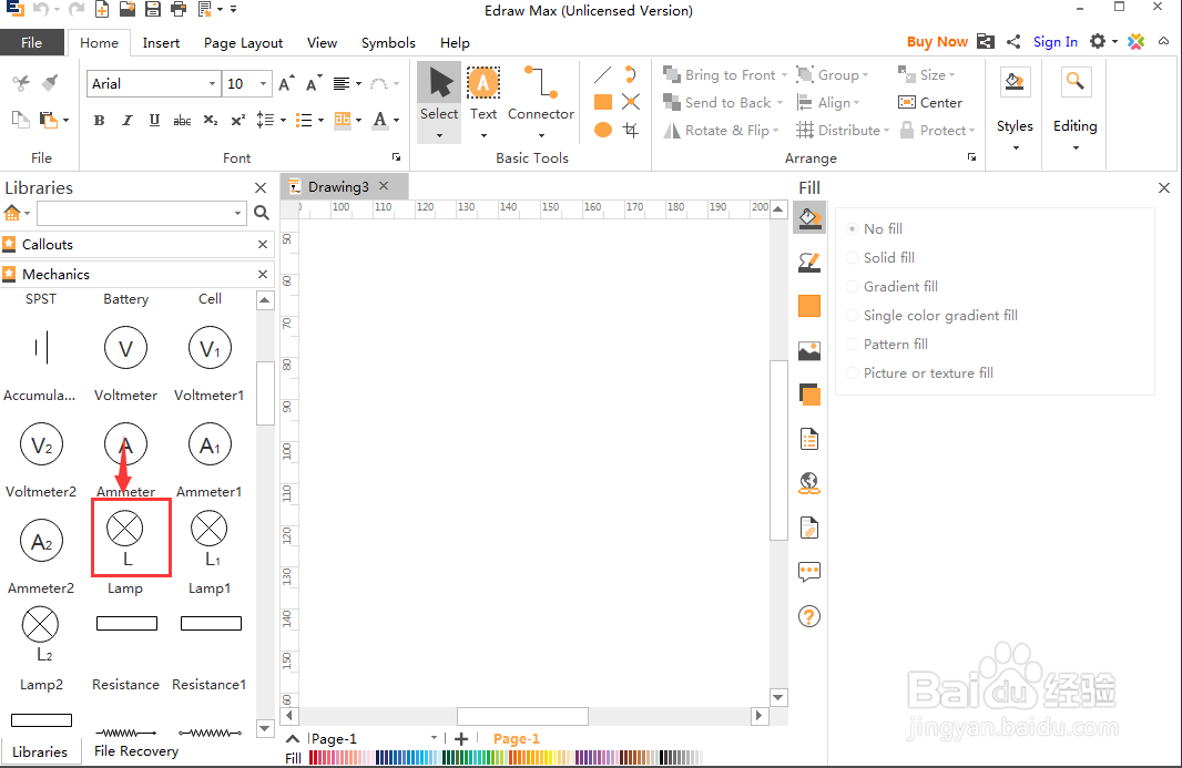 制作物理课件时创建电灯泡符号的方法