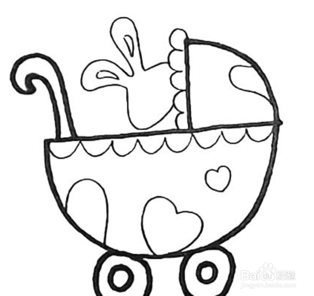 豪华婴儿车简笔画