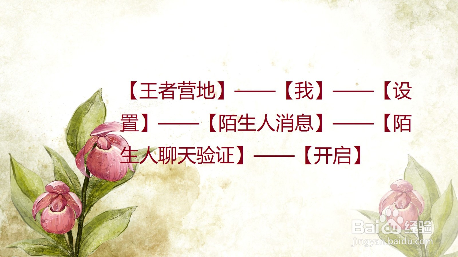 王者营地怎么开启陌生人聊天验证？