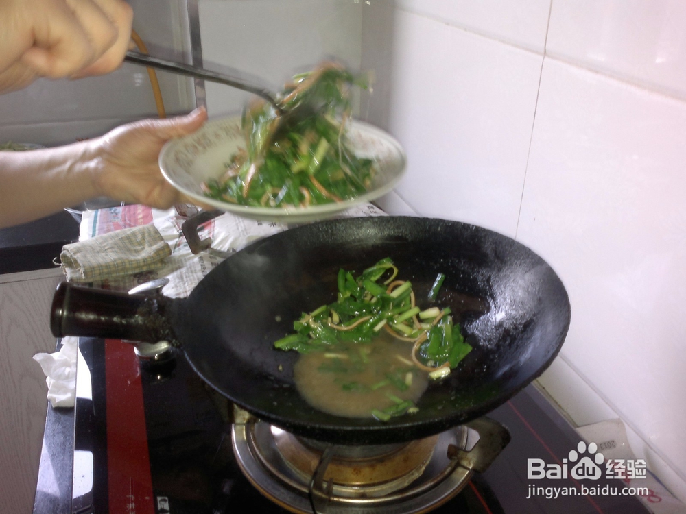 虾皮韭菜炒干丝的做法