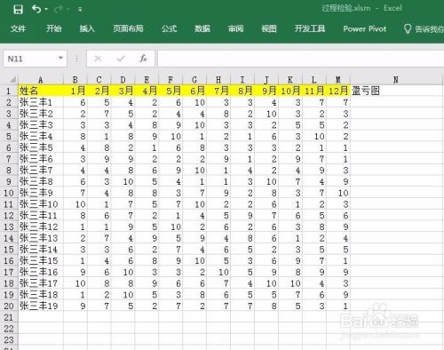 EXCEL2016如何插入每月盈亏图表到单元格