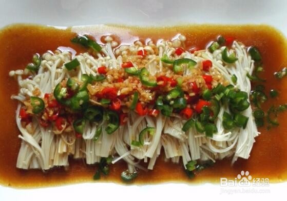 简单易学的蒜蓉米椒蒸金针菇的家常做法
