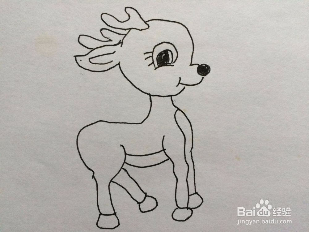 幼儿梅花鹿的简笔画法