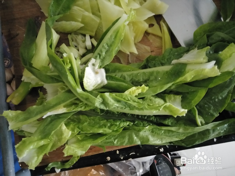 清蒸莴笋片和叶子