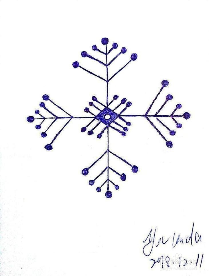 《雪花》圆珠笔画