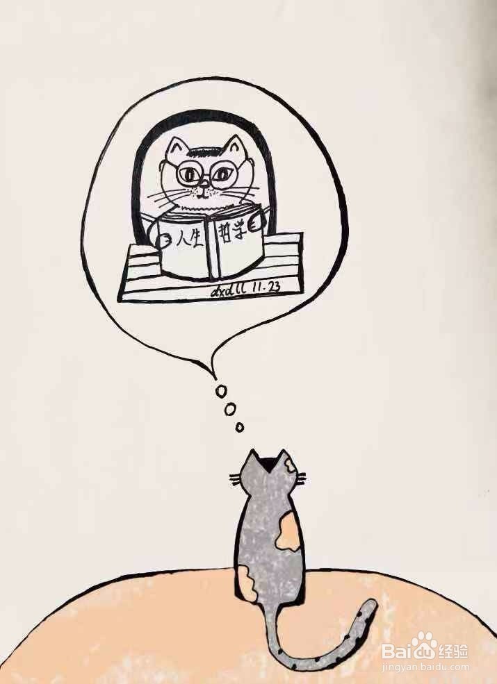 茉莉蜡笔手绘之喵星人的想法