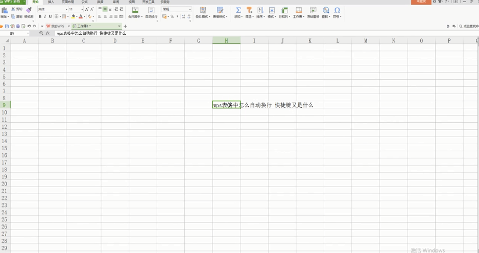 WPS表格怎么自动换行打字