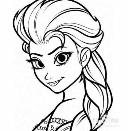 动画人物爱莎简笔画