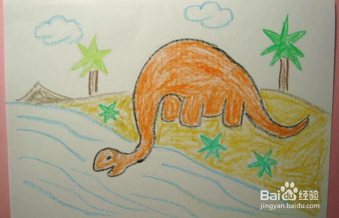 <b>蜡笔如何画喝水的小恐龙</b>