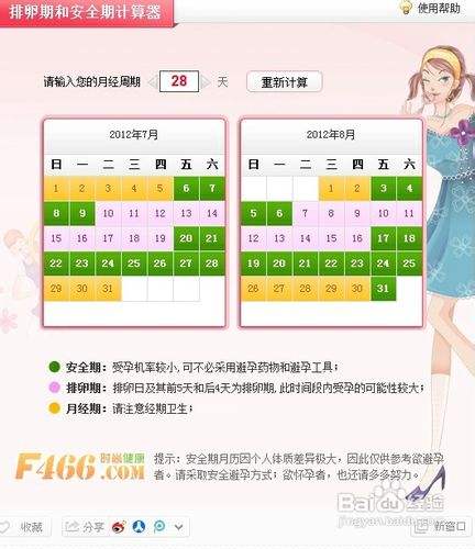 安全期计算方法