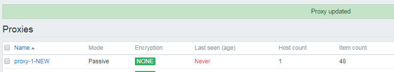 如何在zabbix中修改代理？