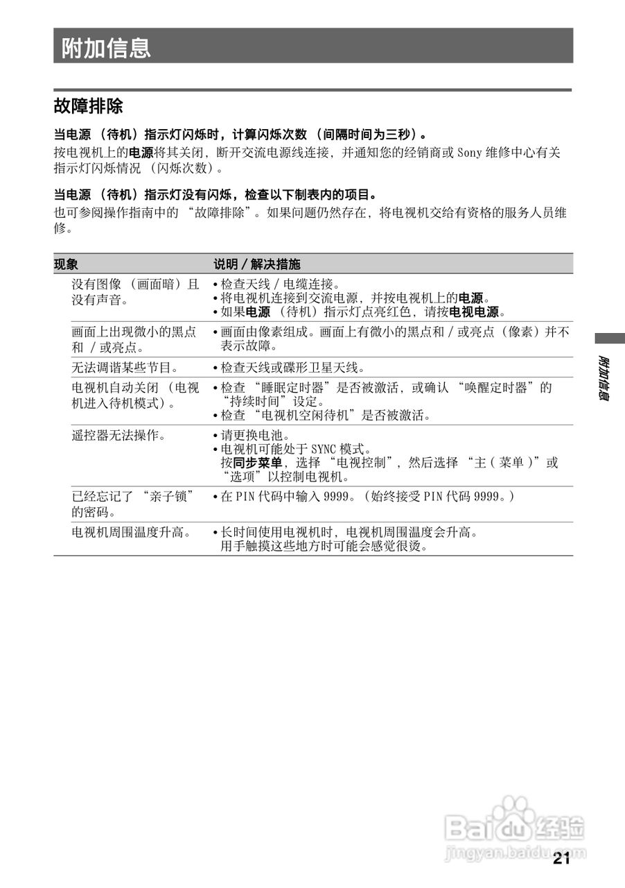 索尼KDL-40EX520液晶彩电使用说明书:[3]