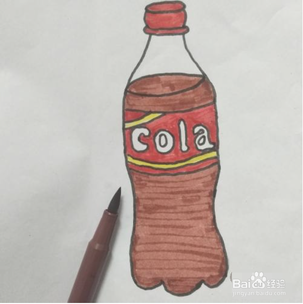 可口可乐简笔画 瓶装图片