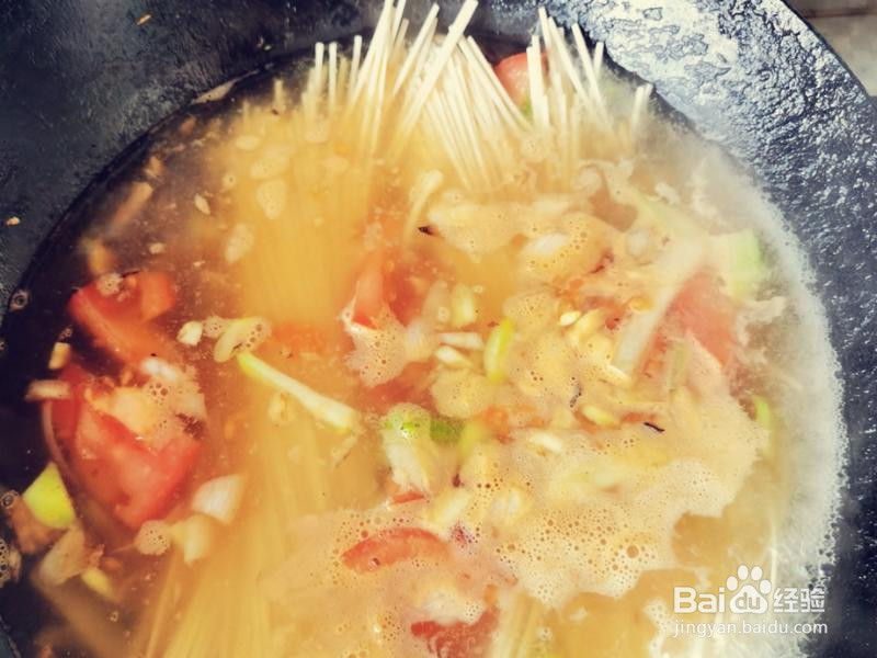 蔬菜炝锅汤面的做法