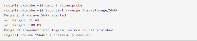 linux进行LVM逻辑卷快照