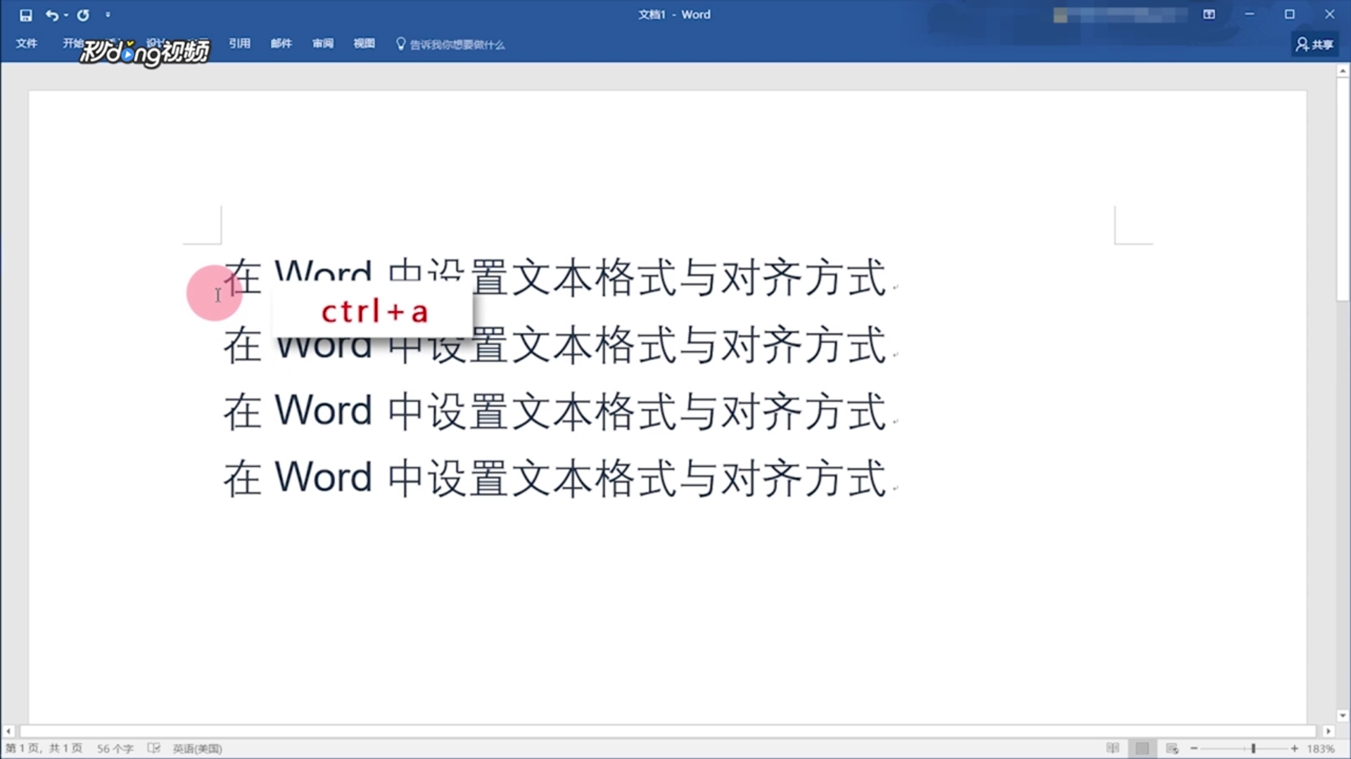 Word中如何设置文本格式和对齐方式
