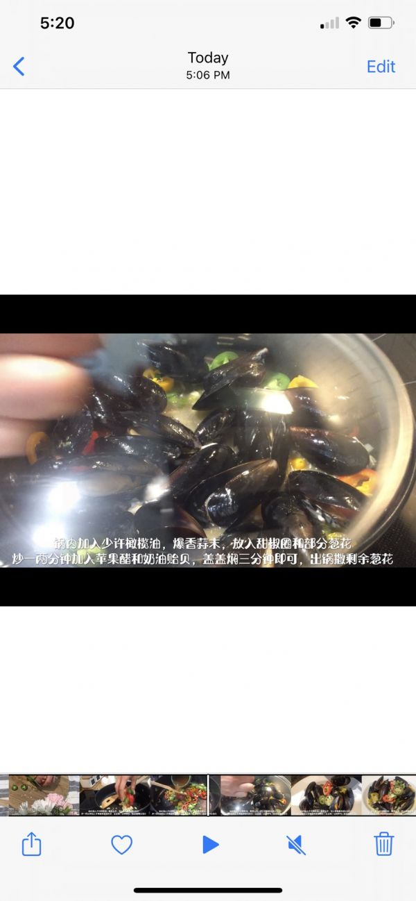 奶油苹果醋贻贝