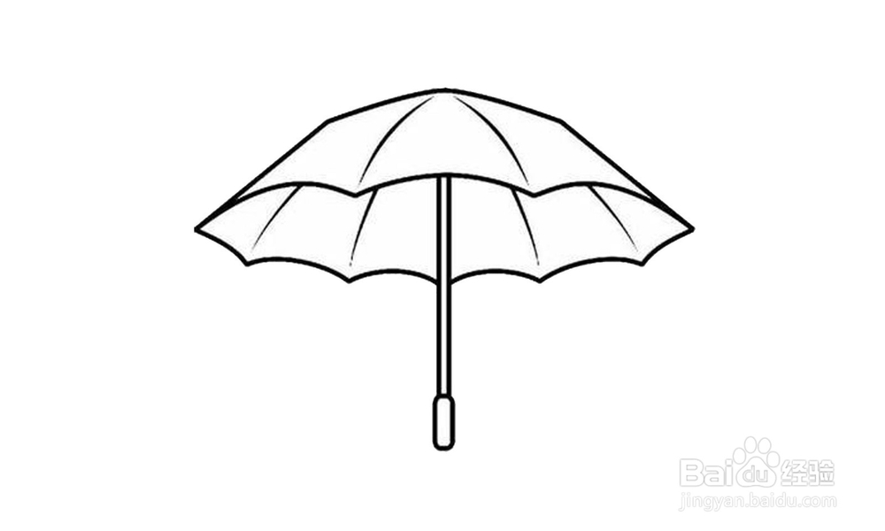 如何画出一个绿色雨伞？