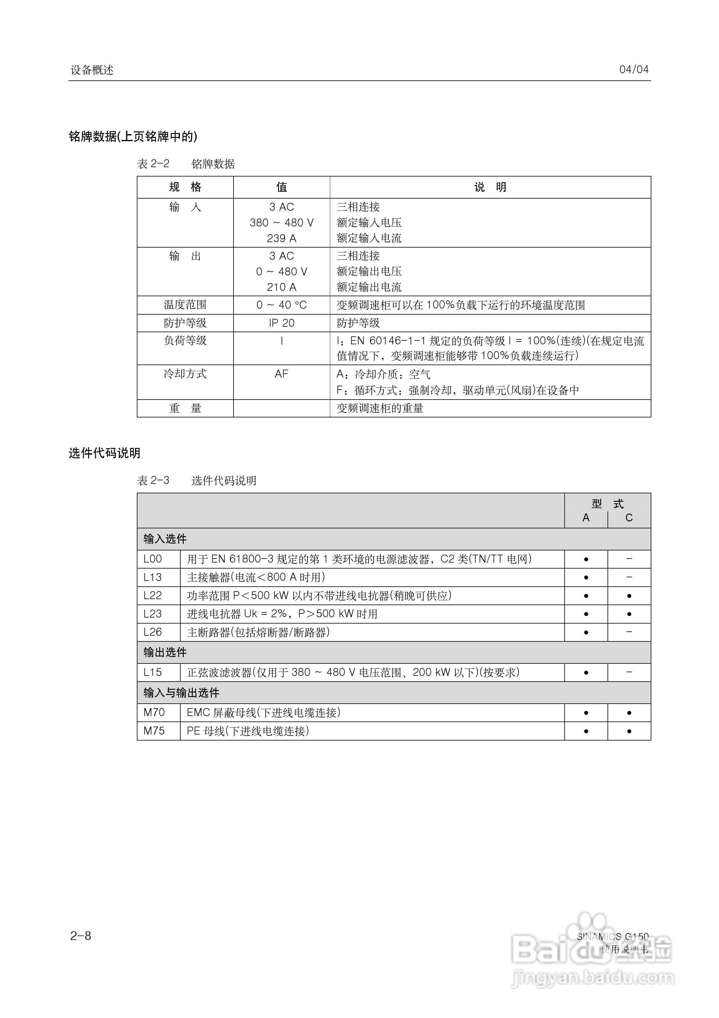 西门子变频调速柜SINAMICS G150使用说明书:[3]