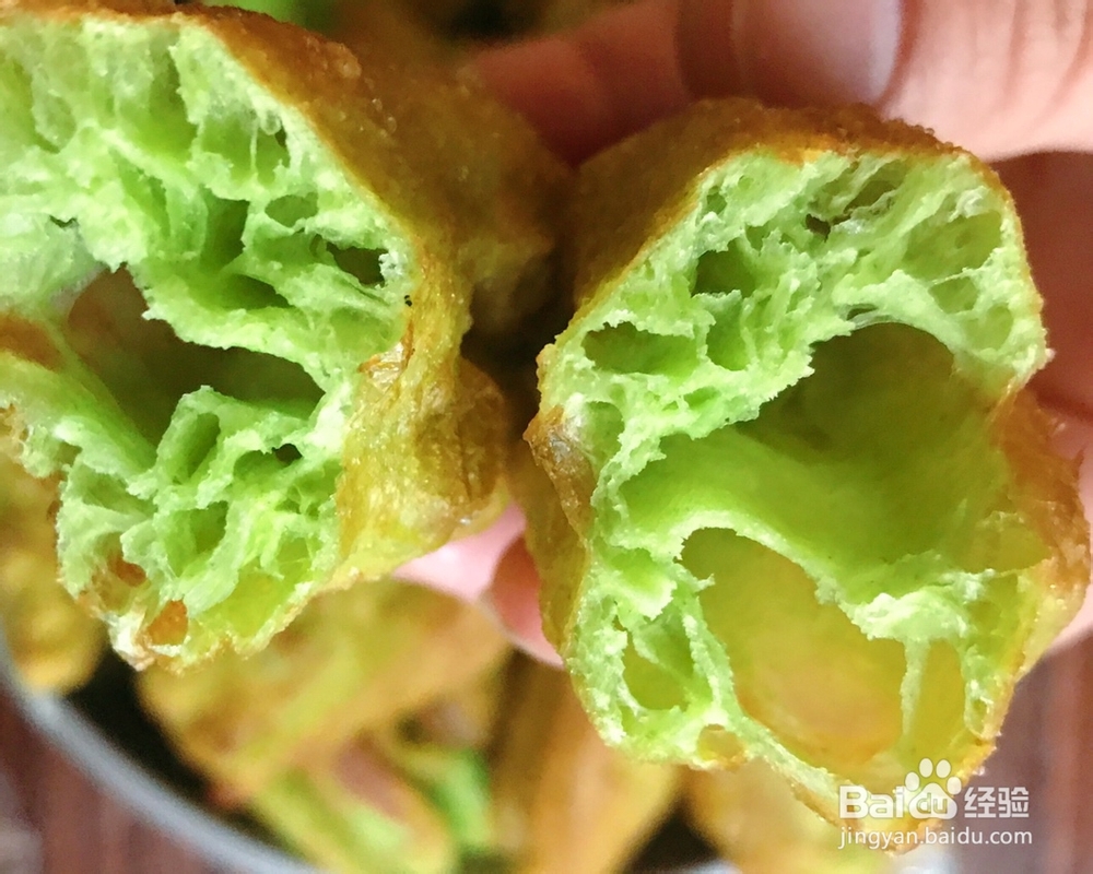 酥到掉渣的菠菜油条