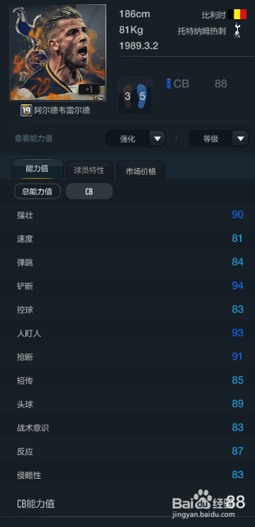FIFA OL3新版比利时国家队球员推荐（主力上篇）
