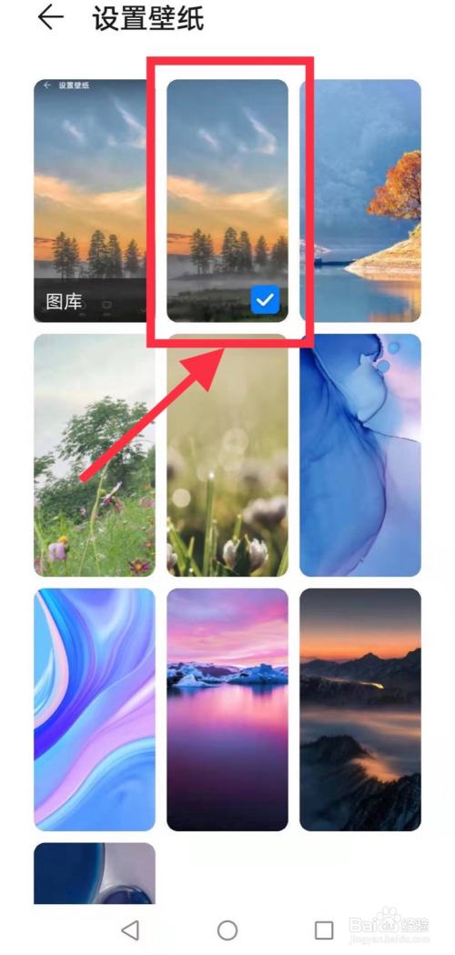 5 如下图所示,新壁纸已经被应用了,我们可以看到手机桌面背景