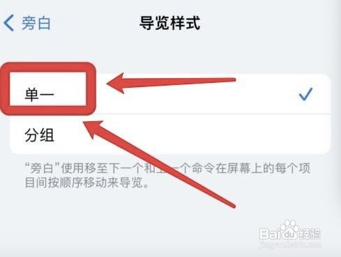 苹果手机在哪设置单一导览样式