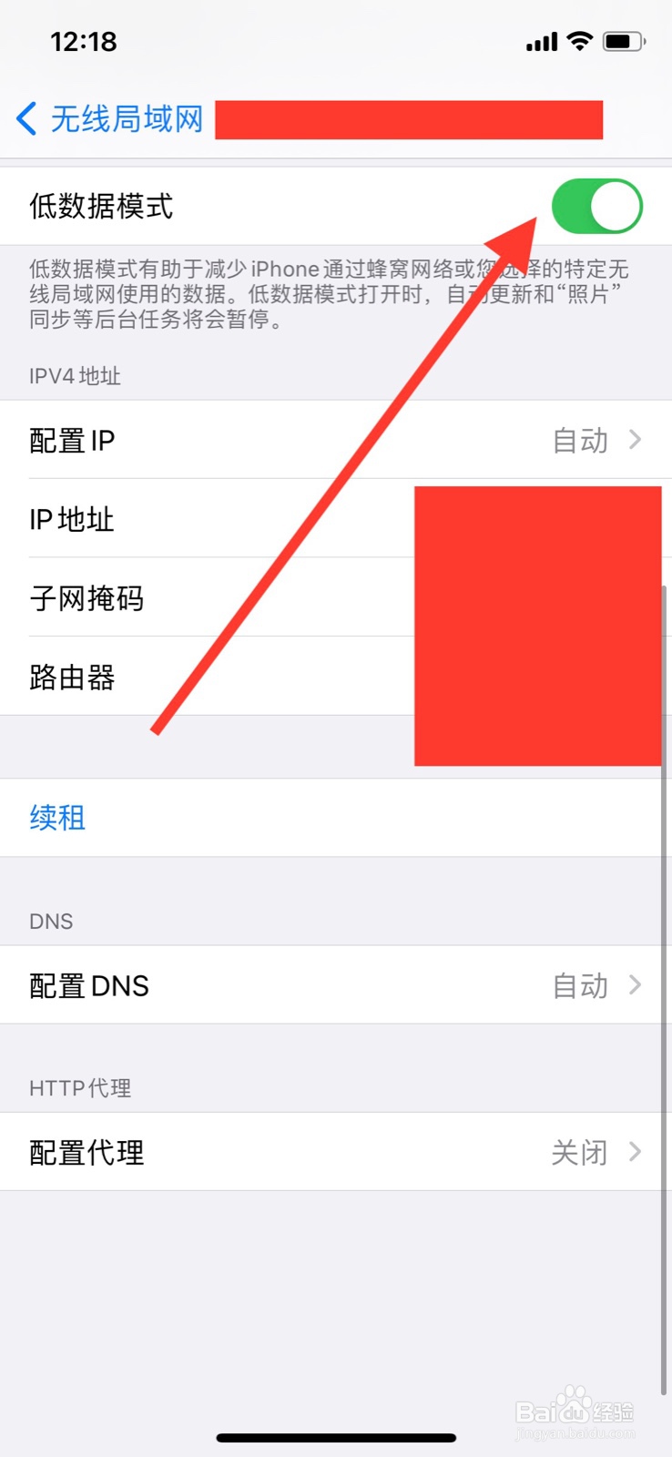 苹果网络低数据模式怎么开启