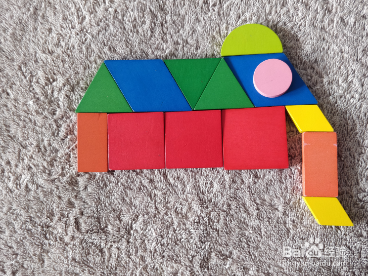 用蒙氏积木怎样拼一只大象？