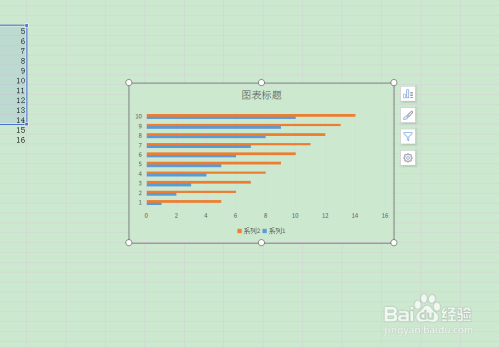 如何在excel中插入横向二维条形图?