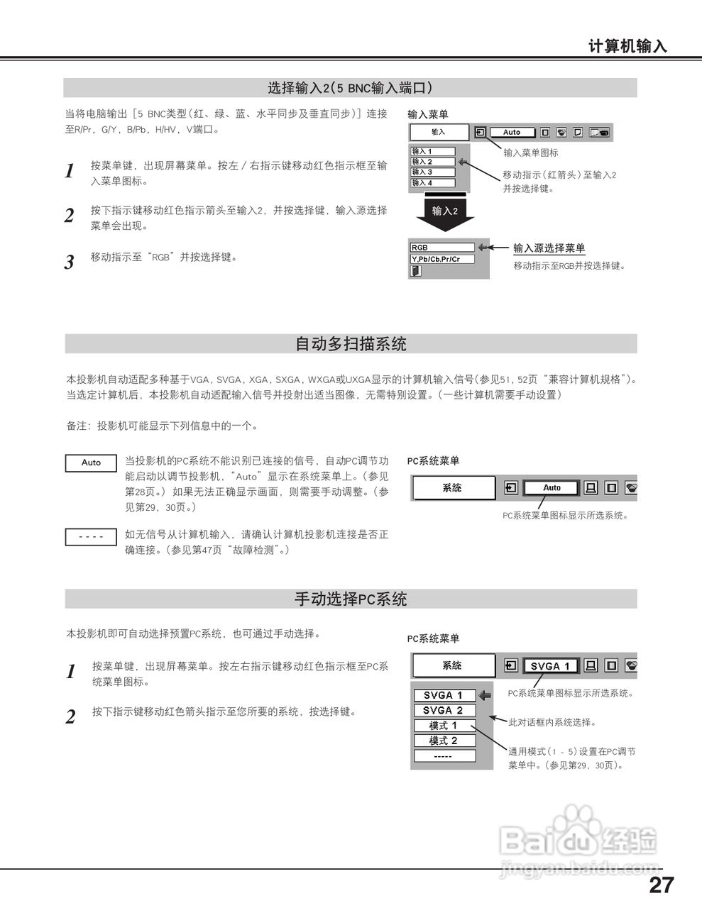 EIKI爱其 LC-XT4E说明书:[3]