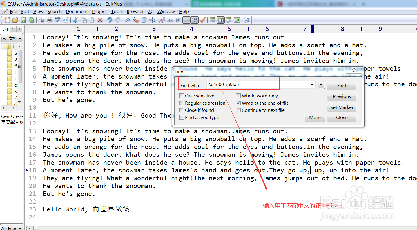 详解如何通过EditPlus获取文本内容中的中文信息