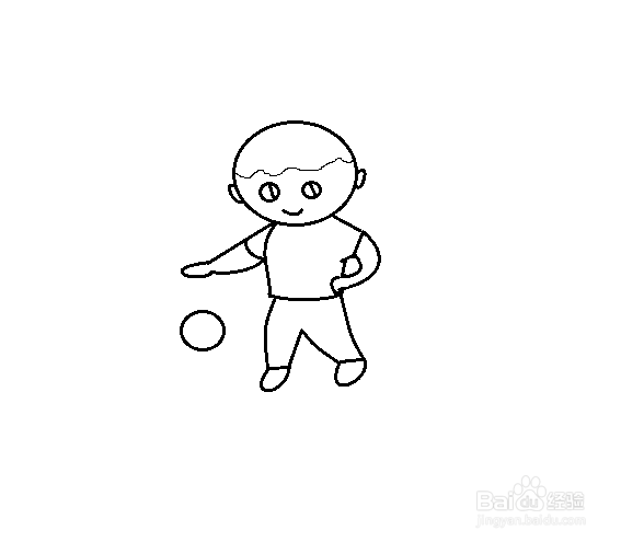 怎么画拍皮球的男孩