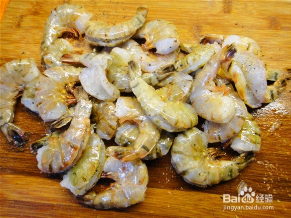 大虎虾圆白菜炒面