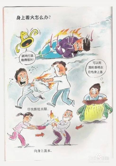 身上着火时 正确的灭火方法是