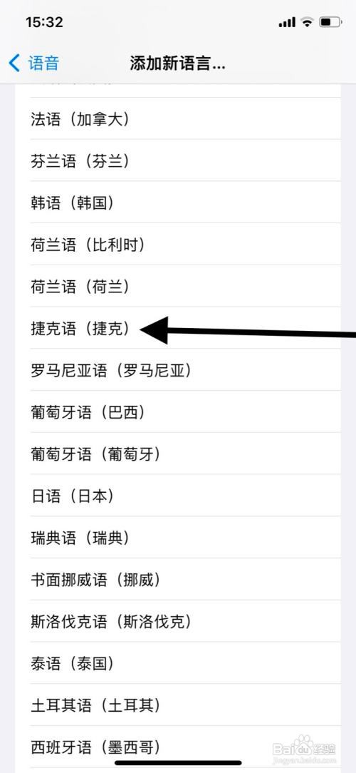 iPhone增添旁白“捷克语（捷克）”转子语言