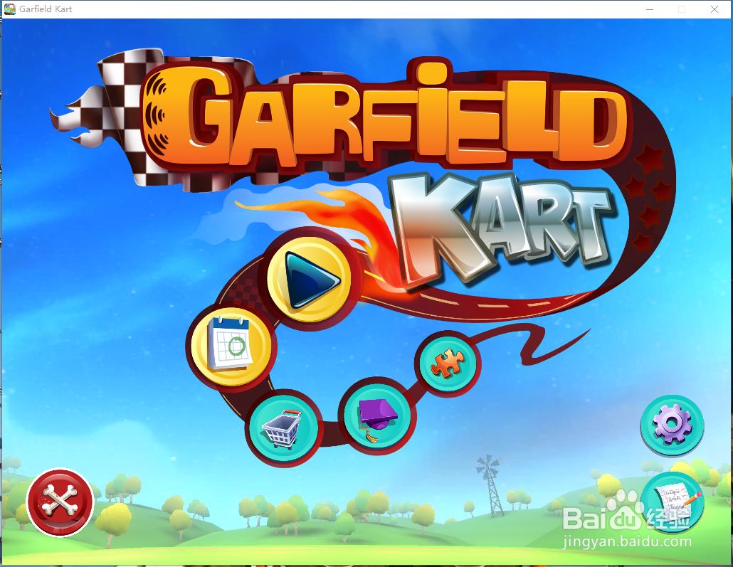 如何用方向盘玩加菲猫卡丁车