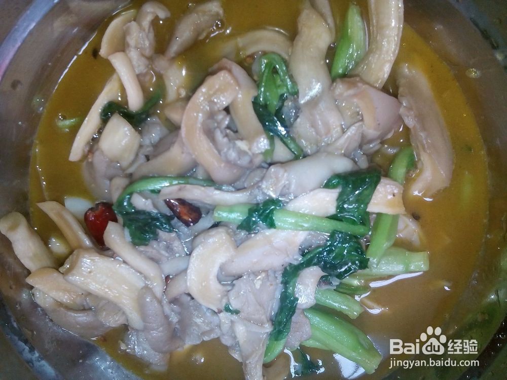 蘑菇炒青菜的做法