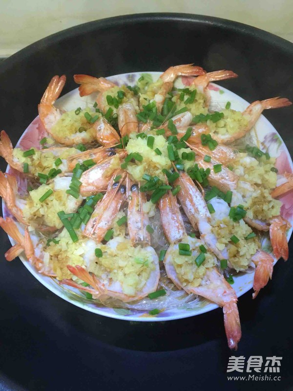 香蒜蒸虾的做法